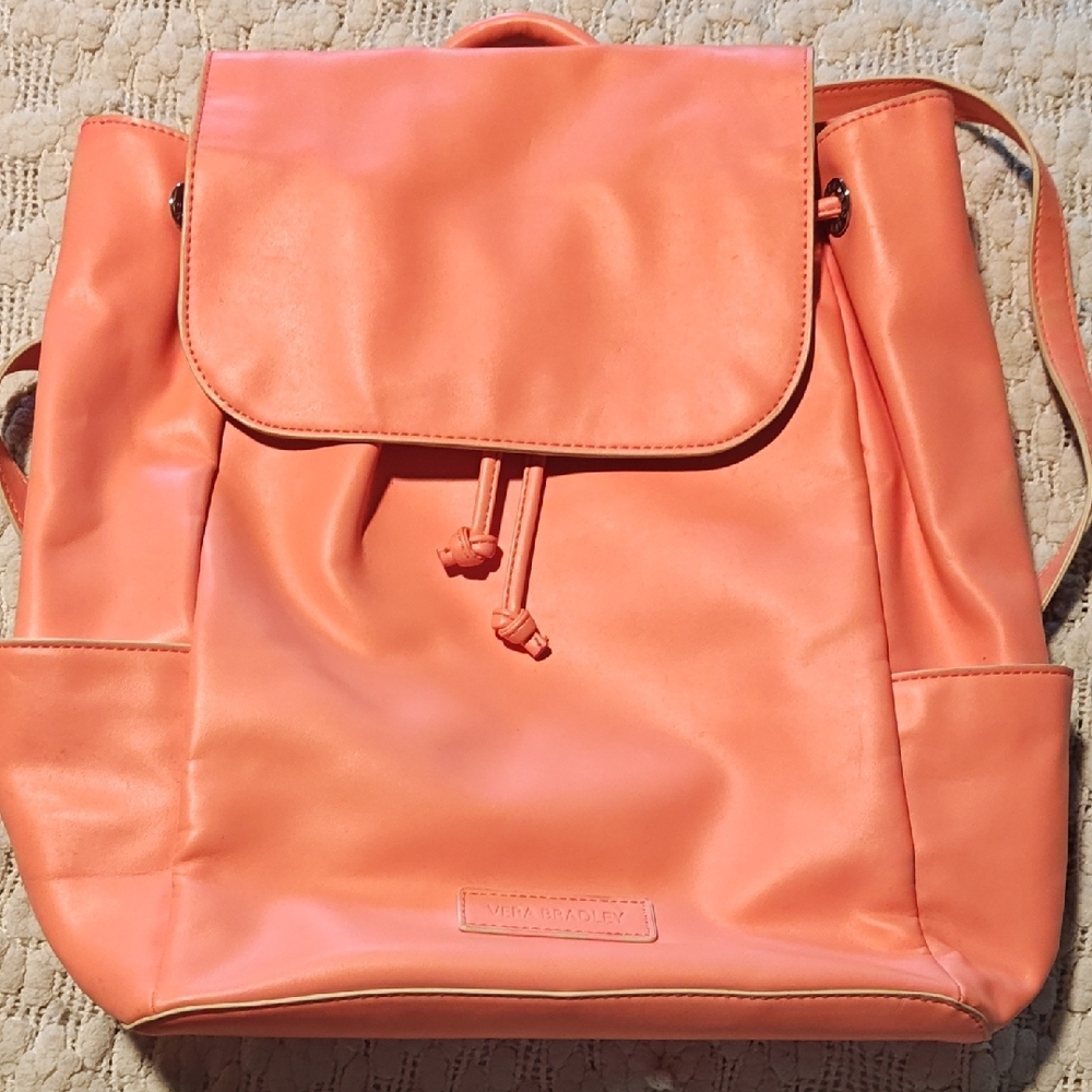 Vera Bradley Coral Pink Drawstring Backpack